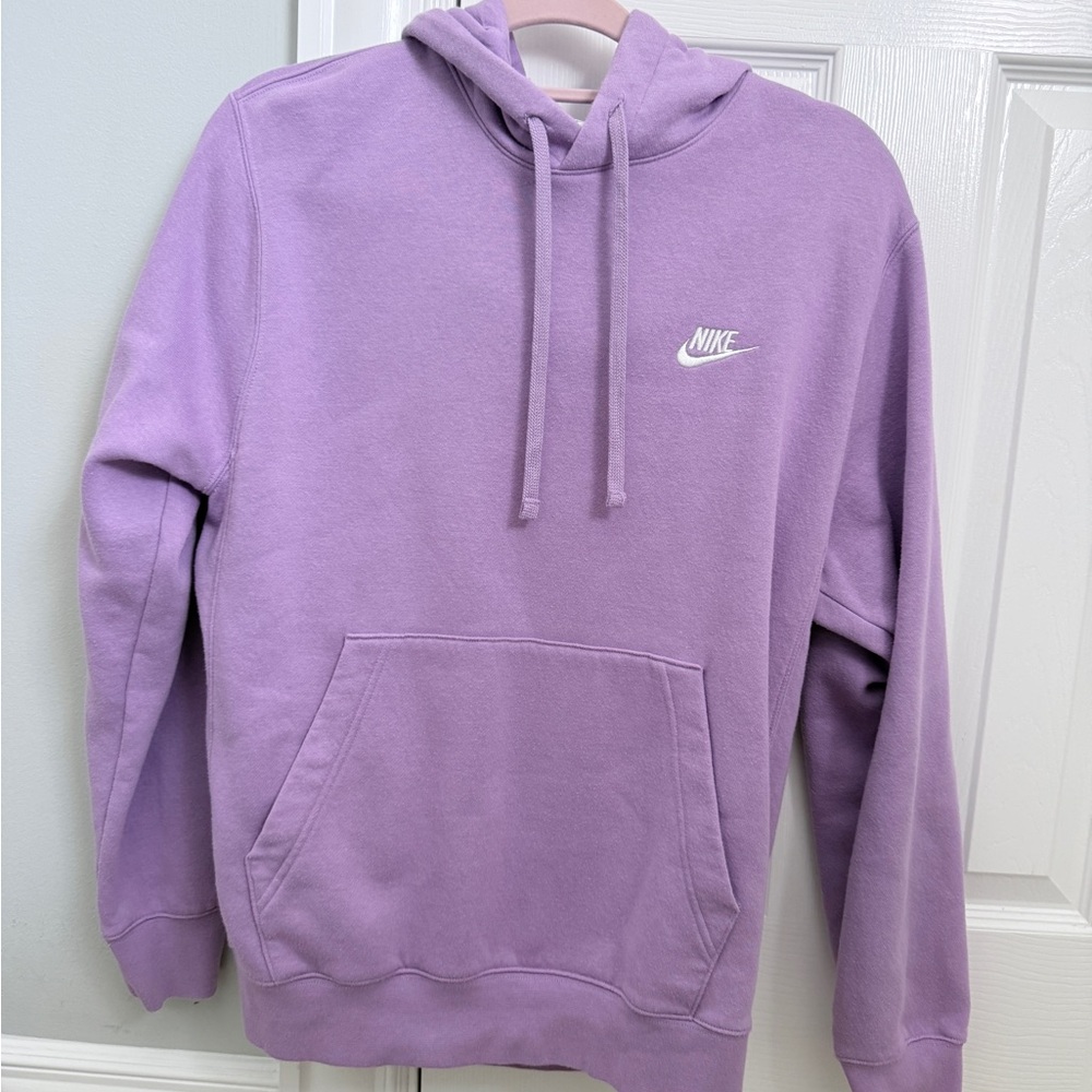 Nike Men's Lavender Crewneck Hoodie with White Swoosh
